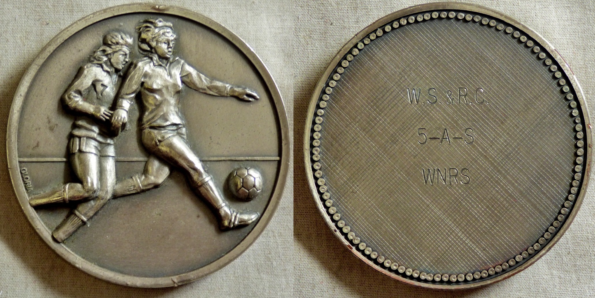 Football Medallion-WS &RC-5-A-S-WNRS