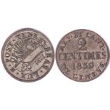 Geneva 2 Centimes 1839 GEF