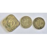 Netherlands Coins (3) – inc 10 Cents 1903 GF, 1910 VF, 5 Cents 1938 Unc.