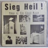 German War Songs "Sieg Heil..... Songs of the Third Reich!" Vinyl record, 1960's production
