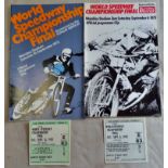 World Speedway Finals (Wembley) 1972+75 Programme Ticket