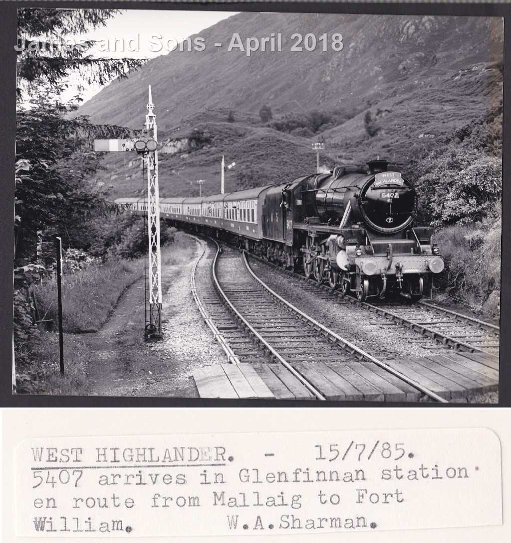 W.A.Sharman Photographic Quality Archive (10" x 8")-West Highlander -15/7/85, 5407 arrives in