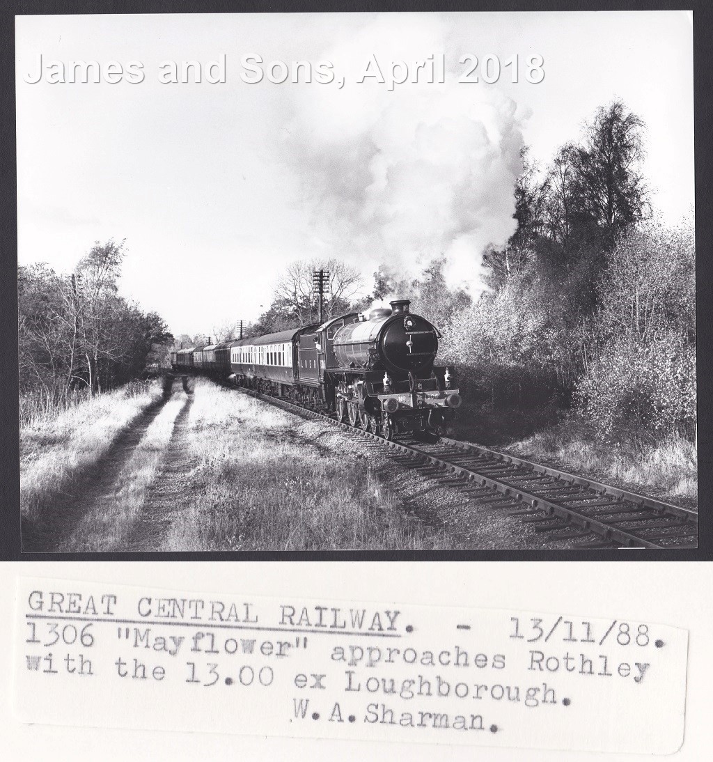 LNER 3-W.A.Sharman Photographic Quality Archive (10"x8")-Great Central Railway - 13/11/88, 1306 "