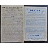 Football - Birmingham v villa 19/01/46 + Villa v Birmingham 14/10/44 War lge