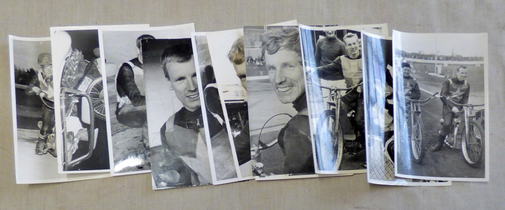 Ove Fundin - (11) 5.1/2 x 3.1/2 inch, original photos (5) times world champion, Norwich + Sweden.