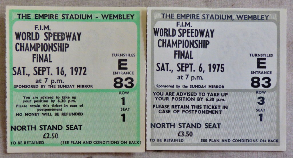 World Speedway Finals (Wembley) 1972+75 Programme Ticket - Image 2 of 3