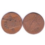 Norway 1 Skilling coins (2) , 1816, 1820