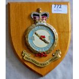 British 667 Squadron Army Air Corps Wooden Placard "Perterras Perque Caelum"