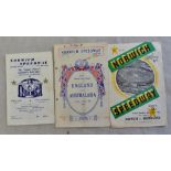 Speedway - Norwich 1954 v Birmingham 55 test match England v Australasia 1964 (last season) v