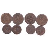 Italy coins (4) inc 5 Centesimi 1861M EF, 1867N EF, 10 Centesimi 1866M EF, 1867N GVF