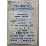 The Queen 1912 November 9th cover faults otherwise fine Motor supplement includes advertising for