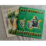 Speedway - Norwich Homes 1951 (2) 1955(1) 1962(1) autograph on cover, 1964(1) last season, plus