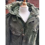 British Army 1955 Cold weather parka Cookson & Clegg Ltd, Olive Fur Lined, worn but good condition.