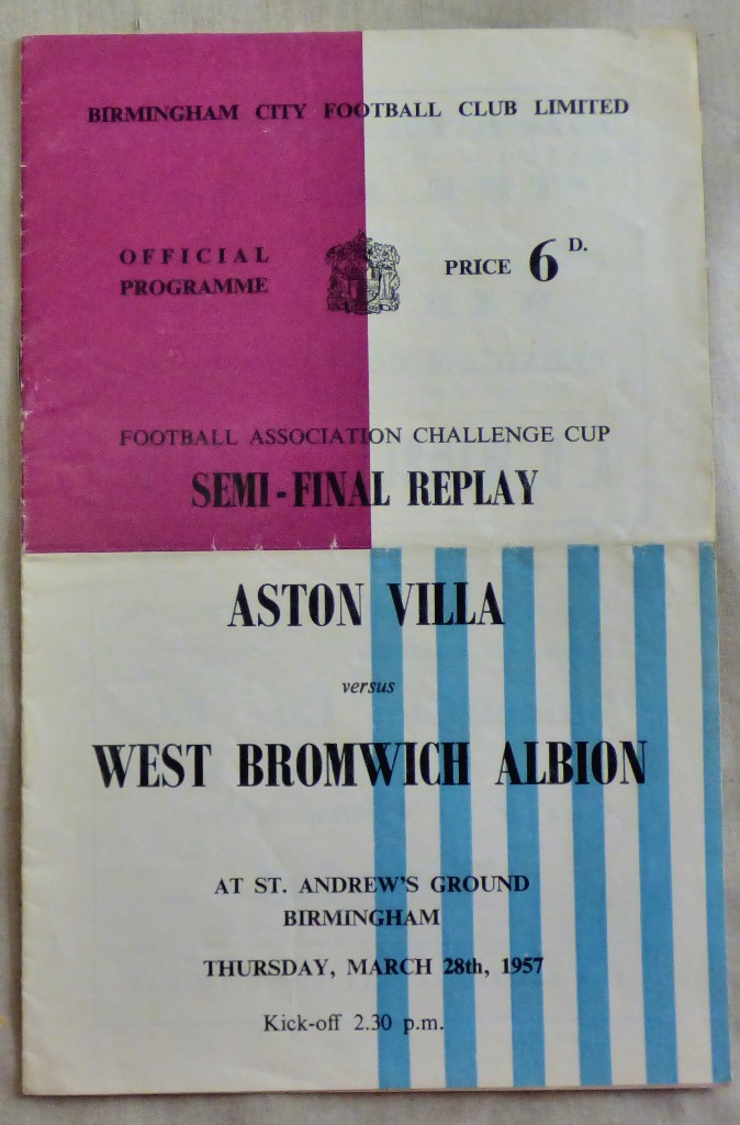 Football - Villa v WBA FACS/F replay at Birmingham 1956/57