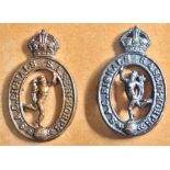 South African WWII Signals Officers Collar badge pair, bronze with lugs. Scarce