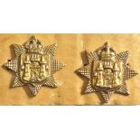 British WWII East Surrey Regiment Collar badge pair, scarce