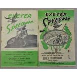 Speedway - Exeter World Championship round 1954 + Exeter v Hastings 1949
