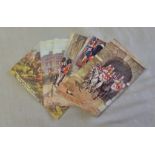 Harry Payne Artist Postcards:- Gordon Highlanders, 1st King's, Dragoon Guards at Waterloo,