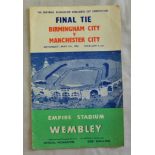 Football - 1956 FA Cup Final Birmingham v Manchester City, Programme