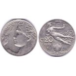 Italy 20 Centesimi 1919 AUNC