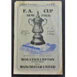 Football - Wolves V Manchester United- F.A.Cup S/F 1949 minor corner loss, writing marked.