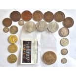 Australia Coins (19) – inc , Florin 1927 EF, Shilling 1948 EF, 3d 1921M nVF, 1928 F, $5 1988 Bunc