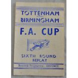 Football- Spurs v Birmingham FA Cup(Pirate) faults 52/53