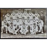 Cricket - The Australian team 1926 original postcard, light glue mark on reverse