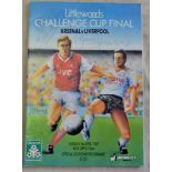 Football -Arsenal v Liverpool League Cup Final 1987, signed by 4.