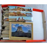 A Large shoebox of modern postcards (100's)