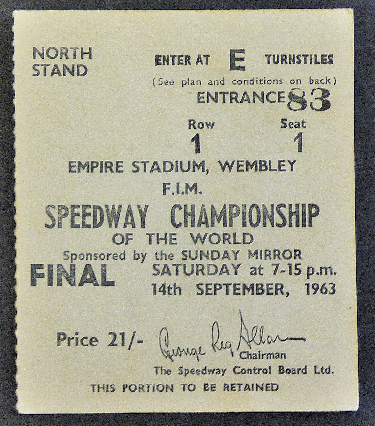 World Speedway Final 1963 Programme + Ticket - Image 2 of 3