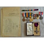 British WWI MBE Group including: 1914-15 Star, British War Medal, Victory Medal with mention in