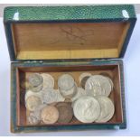 World Coins – small box including some silver.