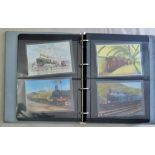 Railway-An album of postcards modern but a good range(60+)
