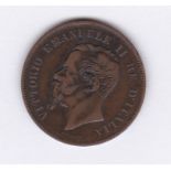 Italy 5 Centesimi 1861B NVF Rare