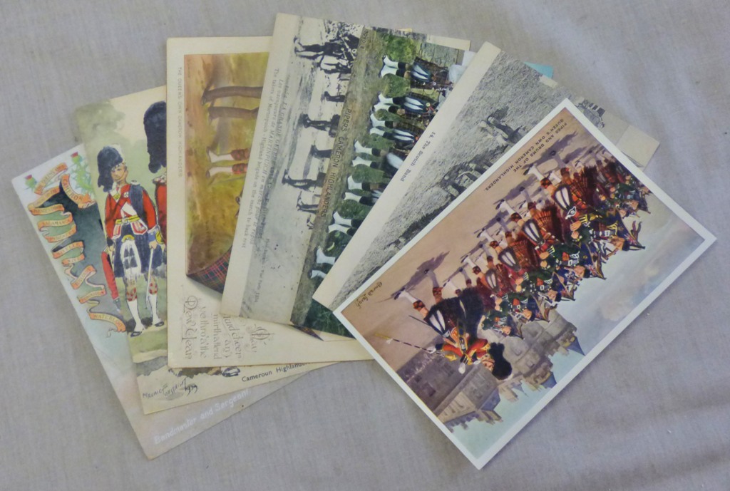 The Queen's Own Cameron Highlanders - a range of Band RP's and colour cards (7)