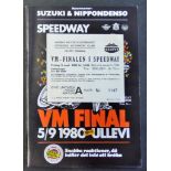 World Speedway Final (Sweden) 1980 Programme + Ticket
