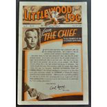 The Littlewoods Sports Log 1938 Feb 19th vol 3 no 25 2 horizontal folds