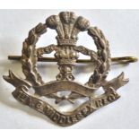 British WWI 1st Volunteer Battalion, Middlesex Regiment Officers cap badge (white metal, lugs)
