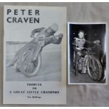 Speedway- Peter Craven Belle VUE (Died 1963 accident on track) tribute + 1963 original photo.