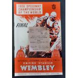 World Speedway Final 1956-Programme + Ticket