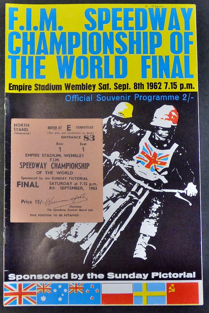 World Speedway Final 1962 Programme + Ticket