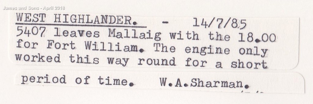 W.A.Sharman Photographic Quality Archive (10" x 8")-West Highlander -14/7/85, 5407 leaves Mallaig - Image 3 of 3