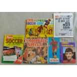 The Victor Football Special (some sticks loose) The Sun Soccer sticker albums 1974 and 1988,