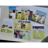 Cricket - Warwickshire 11 Photographs, 6 signed incl Donald, Small, Reeve, Munton & Piper.