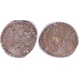 France ¼ Ecu 1611 Silver, crowned shield of France KM47, F.