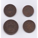 San Marino Coins (4) inc 5 Centesimi 1864M gVF, 1894R F, 10 Centesimi 1894R VF, 1937 EF