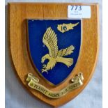 British 16 Flight Army Air Corps Wooden Placard, made by Black Horse