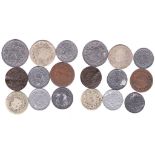 Switzerland coins (9) inc Geneva 1 Sol 1833, 5 Rappen 1850 F etc