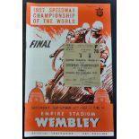 World Speedway Final 1957 Programme + Ticket